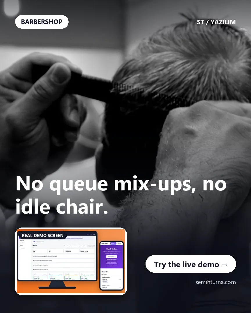 Barbershop Booking and Business Tracking, No queue mix-ups, no idle chair.