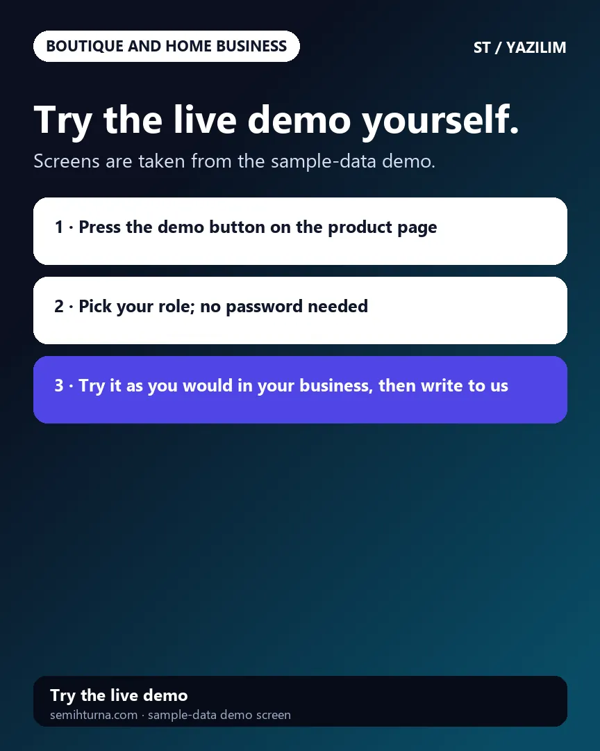 Boutique Order and Stock Panel, Try the live demo yourself.