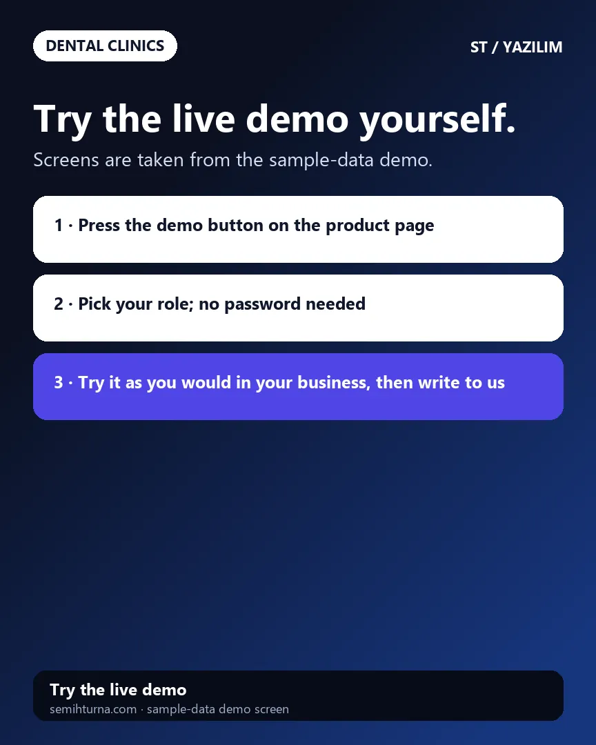 Dental Clinic Appointments and Patient Records, Try the live demo yourself.
