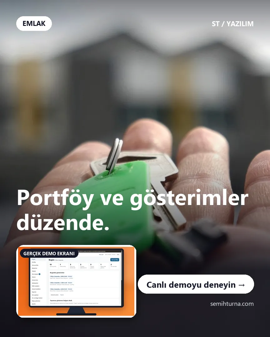 Emlak Ofisi Portföy ve Gösterim Takibi, Portföy ve gösterimler düzende.