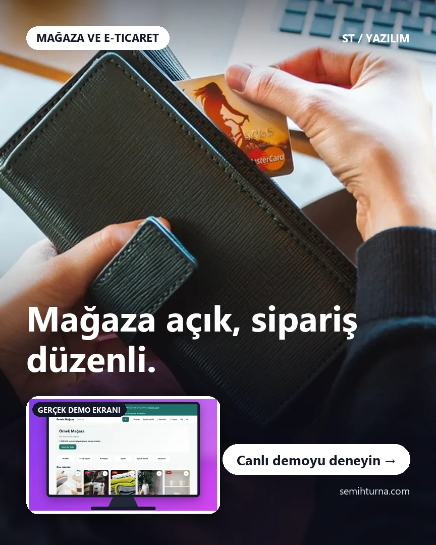 Hazır e-ticaret sitesi ve yazılımı, Mağaza açık, sipariş düzenli.
