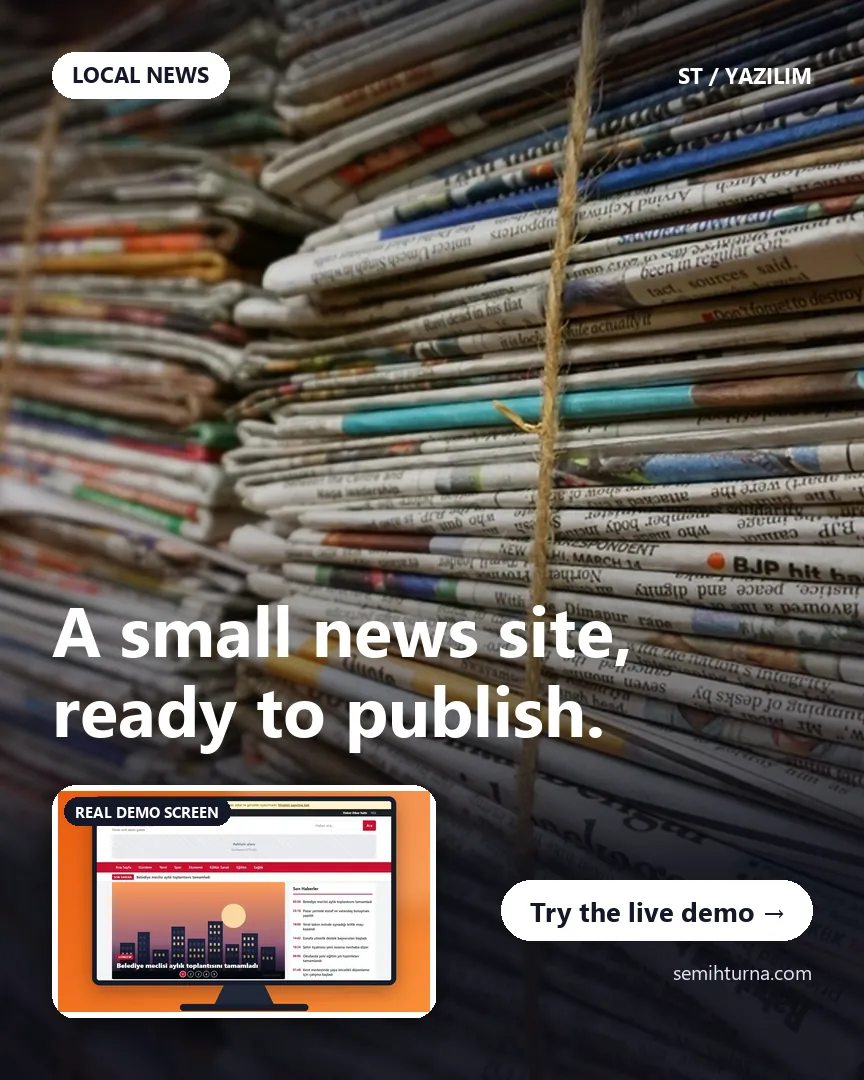 Local news website script, A small news site, ready to publish.