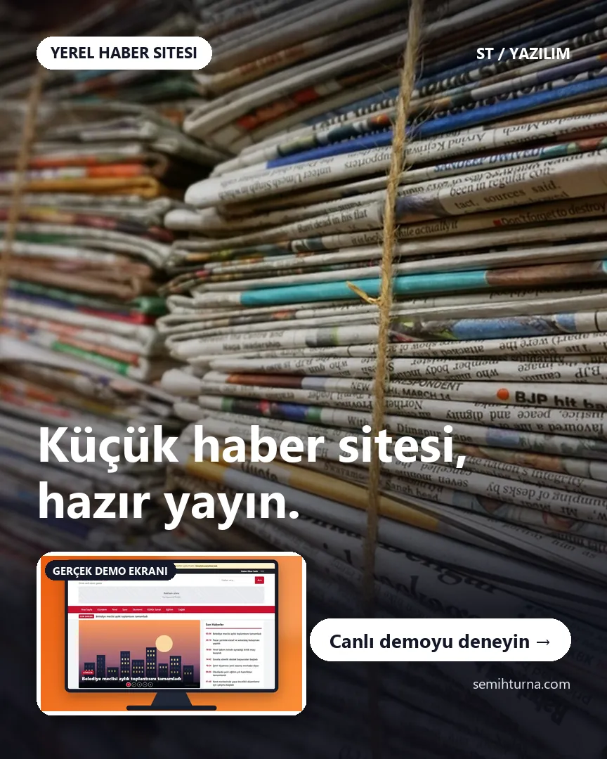 Yerel haber sitesi scripti, Küçük haber sitesi, hazır yayın.