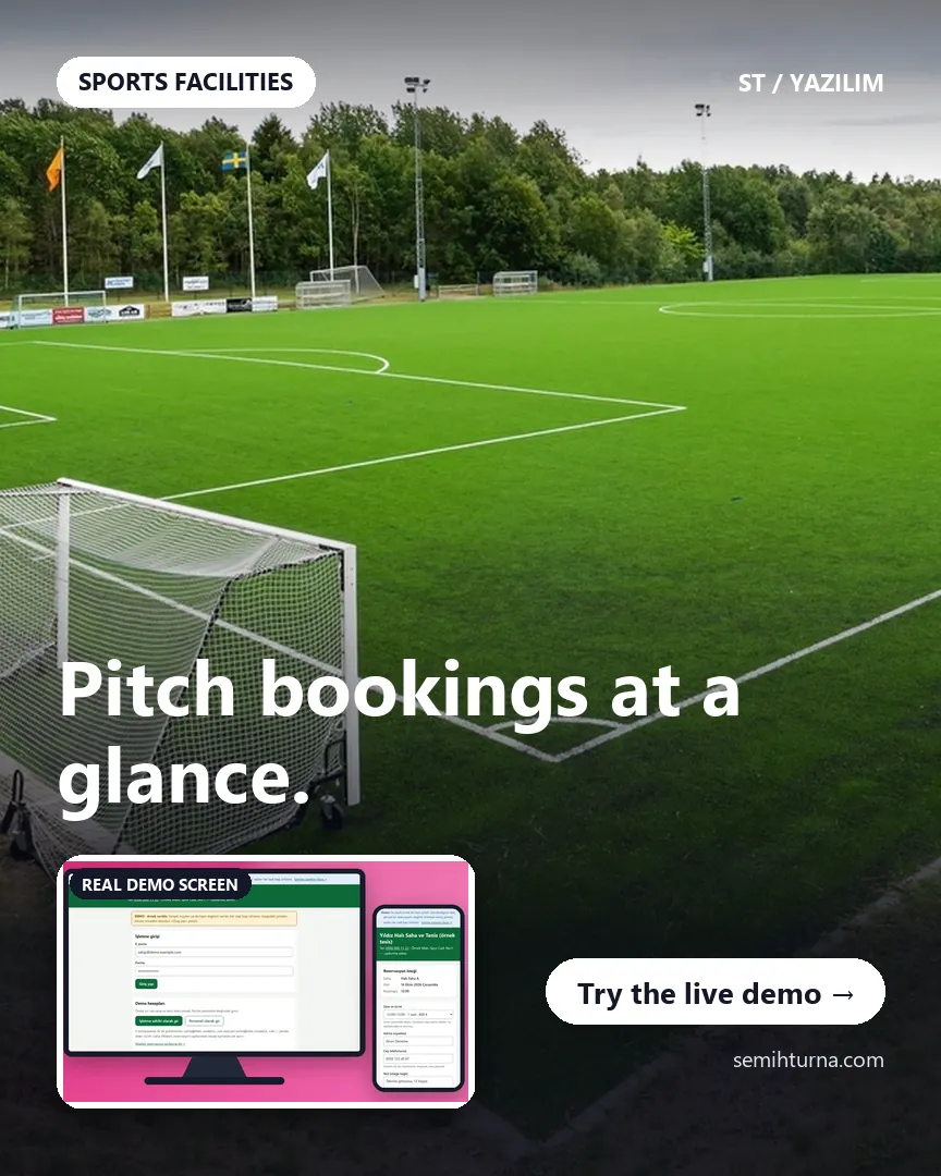 Football Pitch and Court Booking Management, Pitch bookings at a glance.