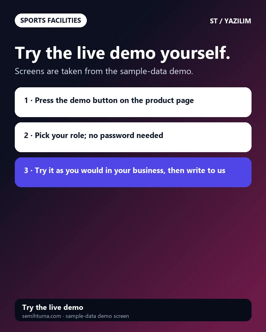 Football Pitch and Court Booking Management, Try the live demo yourself.