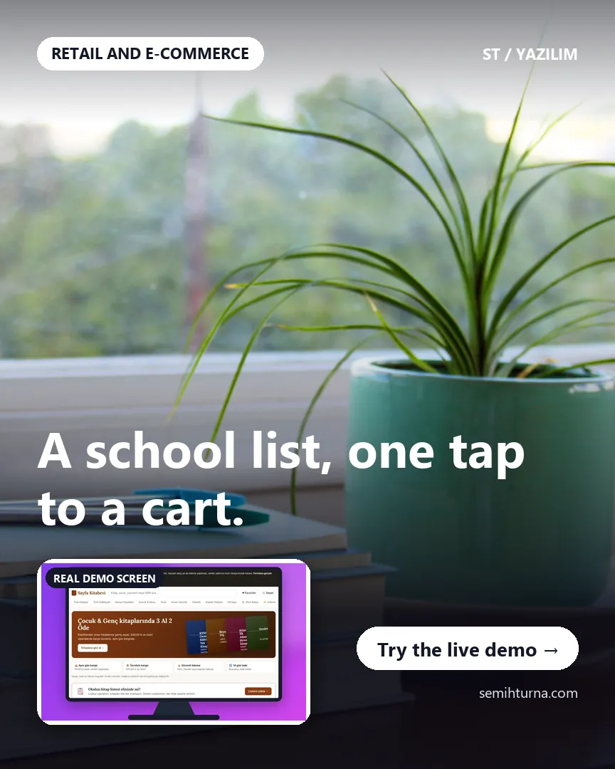 Online bookshop, A school list, one tap to a cart.
