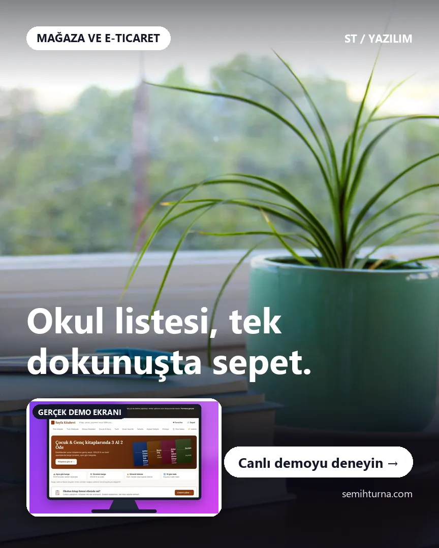 Kitap satış sitesi, Okul listesi, tek dokunuşta sepet.