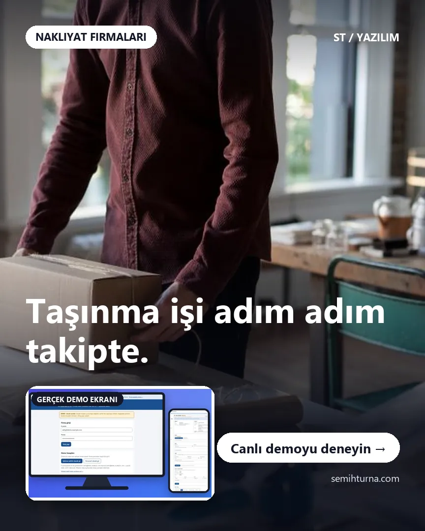 Evden Eve Nakliyat İş Takibi, Taşınma işi adım adım takipte.