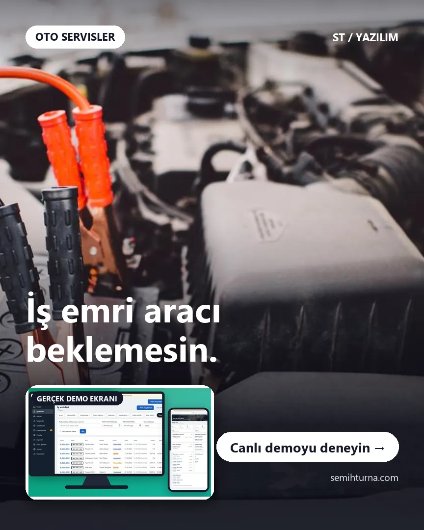 Oto Servis İş Emri ve Takip, İş emri aracı beklemesin.