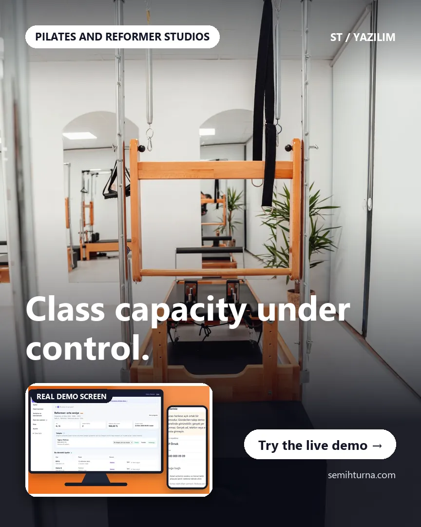 Pilates and Reformer Studio Management, Class capacity under control.