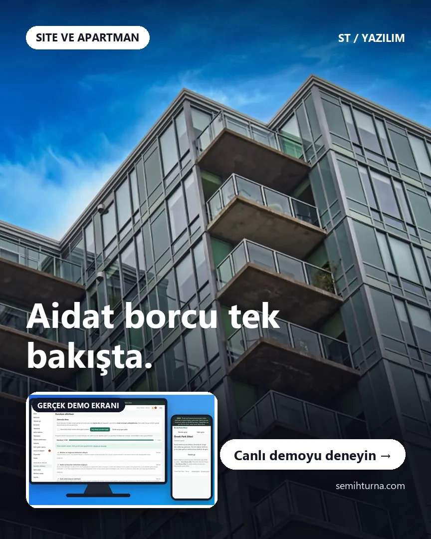 Site ve Apartman Aidat Takibi, Aidat borcu tek bakışta.