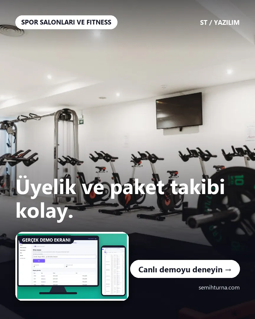 Spor Salonu Üye ve Paket Takibi, Üyelik ve paket takibi kolay.