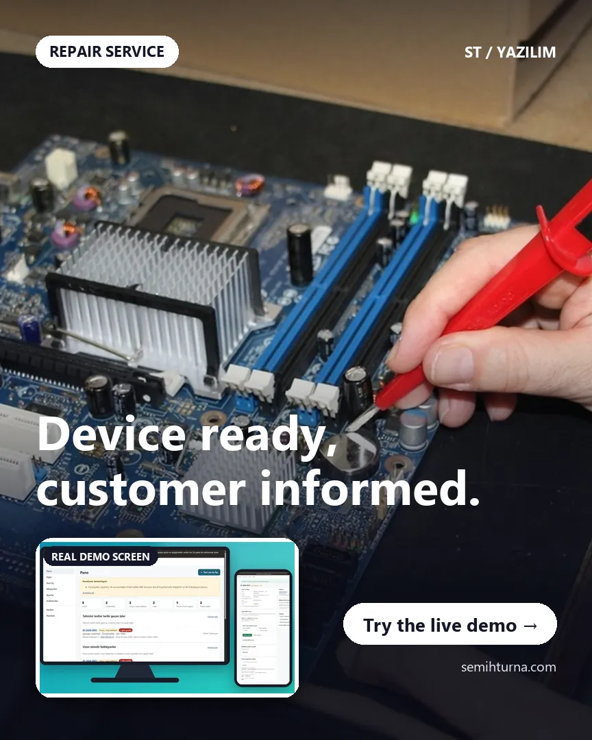 Repair Service and Ticket Tracker, Device ready, customer informed.