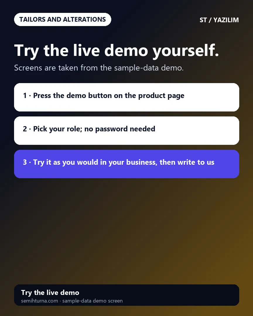 Tailor and Alterations Order and Appointment Tracker, Try the live demo yourself.