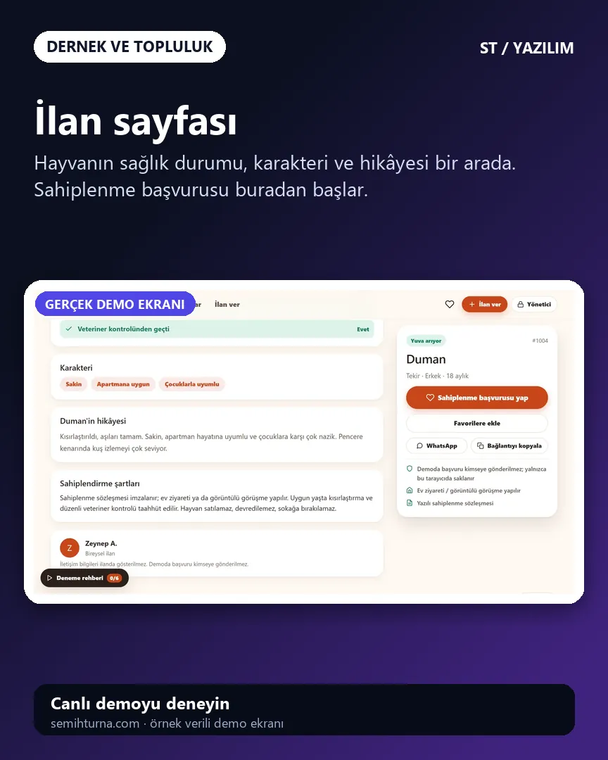 Dost Yuva, İlan sayfası